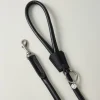 Lily & Leo Leather Rolled Dog Lead Black Discount