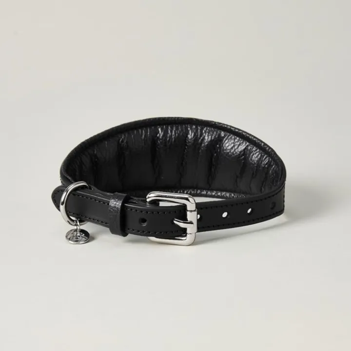Lily & Leo Leather Whippet Collar Black Hot