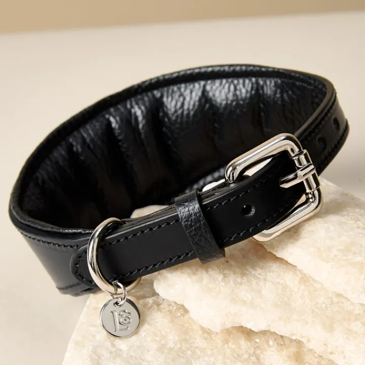 Lily & Leo Leather Whippet Collar Black Hot