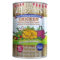 Little Big Paw Natural Delicious Chicken & Vegetable Wet Dog Food 390g New