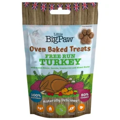 Little Big Paw Oven Baked Free Run Turkey Dog Treats 130g New
