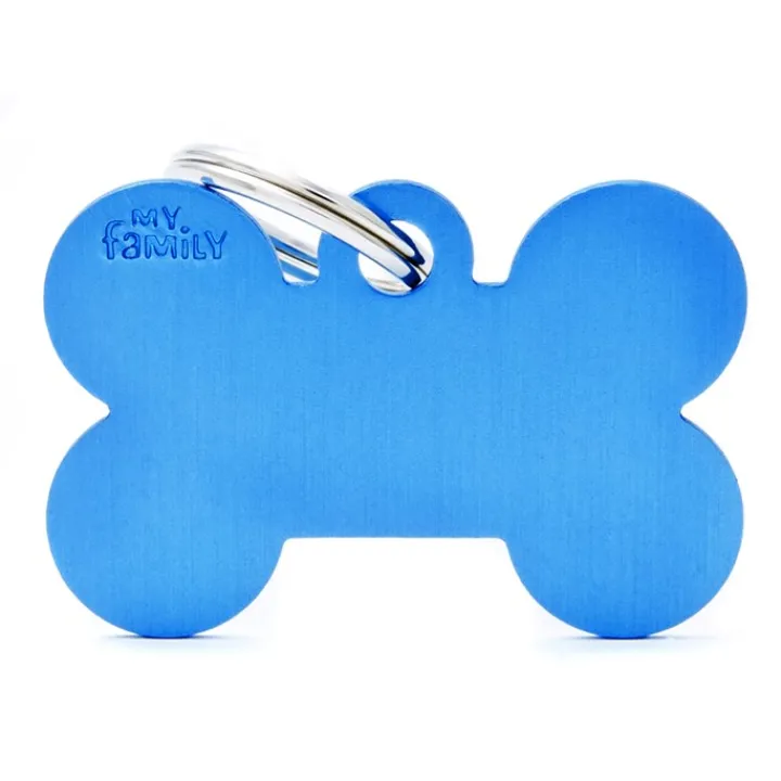 My Family ID Tag Bone Blue Large Fashion