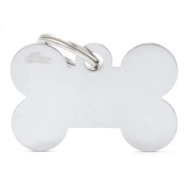 My Family ID Tag Bone Chrome Large Best