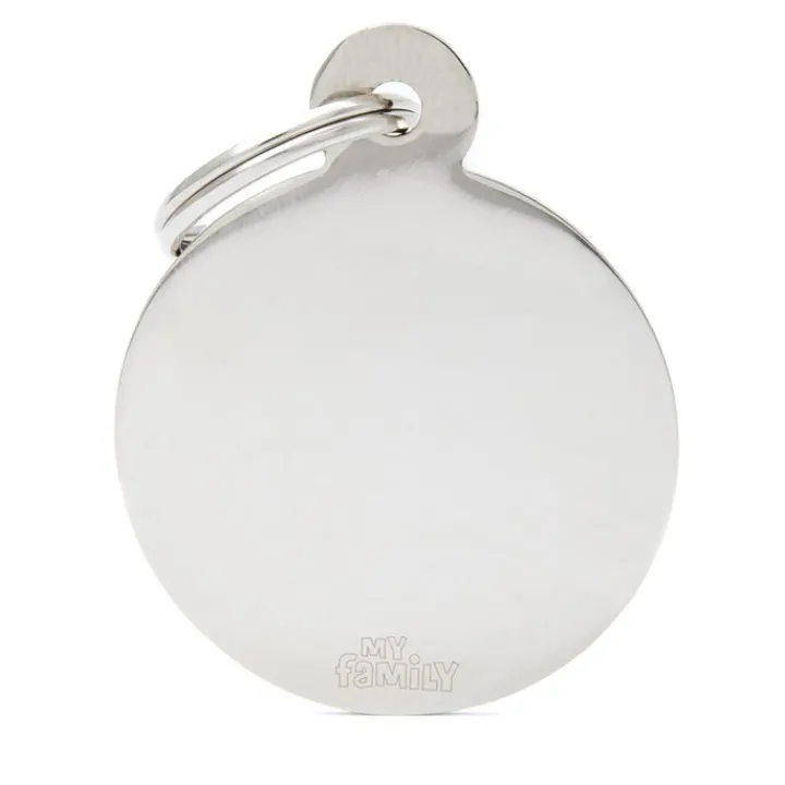 My Family ID Tag Circle Chrome Large Outlet