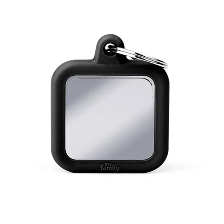 My Family ID Tag Hushtag Chrome Square Clearance