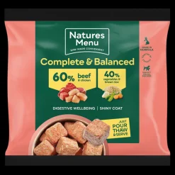 Natures Menu 60/40 Beef and Chicken Nuggets 1kg Raw Dog Food Hot