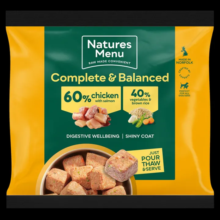 Natures Menu 60/40 Chicken with Salmon Nuggets 1kg Raw Dog Food Discount
