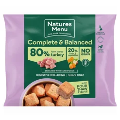 Natures Menu 80/20 Farm Reared Turkey Nuggets Raw Dog Food 1kg Hot