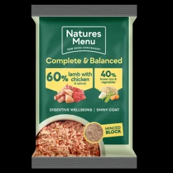 Natures Menu 60/40 Lamb with Chicken & Salmon 300g Raw Dog Food Block Best