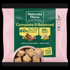 Natures Menu 60/40 Tripe, Chicken Heart, Liver & Salmon Nuggets 1kg Raw Dog Food Sale