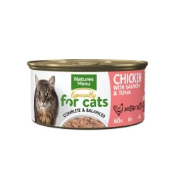 Natures Menu Chicken, Salmon & Tuna Cat Wet Food 85g New