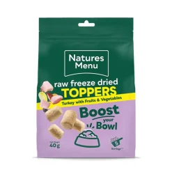 Natures Menu Freeze Dried Turkey Dog Food Toppers New
