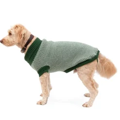 Great & Small Penrose Penrose Knitted Green Checkered Dog Jumper Fashion