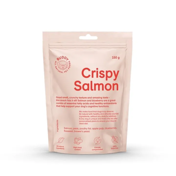 Ped Buddy Pet Buddy Crunchy Salmon with Blueberries Dog Treats 150g Outlet