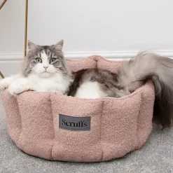 Scruffs Boucle Round Cat Bed Pink Best
