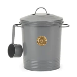 Scruffs Cantina 4L Steel Storage Treat Tin Set & Scoop Dark Grey Online