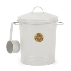 Scruffs Cantina 4L Steel Storage Treat Tin Set & Scoop Light Grey Online