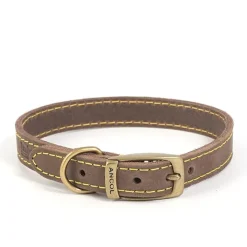 Ancol Timberwolf Leather Dog Collar Sable Best