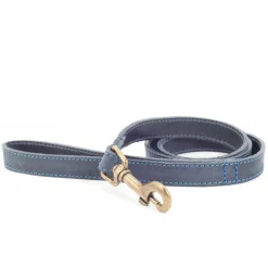 Ancol Timberwolf Leather Dog Lead Blue 1m Clearance
