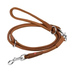 WAUDOG Leather Adjustable Dog Lead Brown Hot