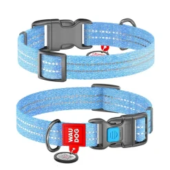 WAUDOG Re-Cotton Dog Collar Blue Clearance
