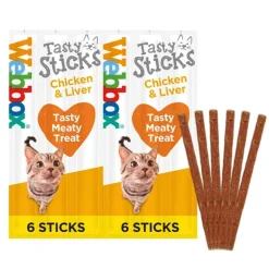 Webbox Delight Sticks Chicken & Liver Cat Treats 32g Hot