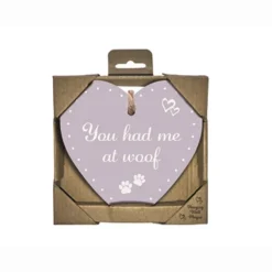 Magnet & Steel You Had Me At Woof Wood Heart Sign Best